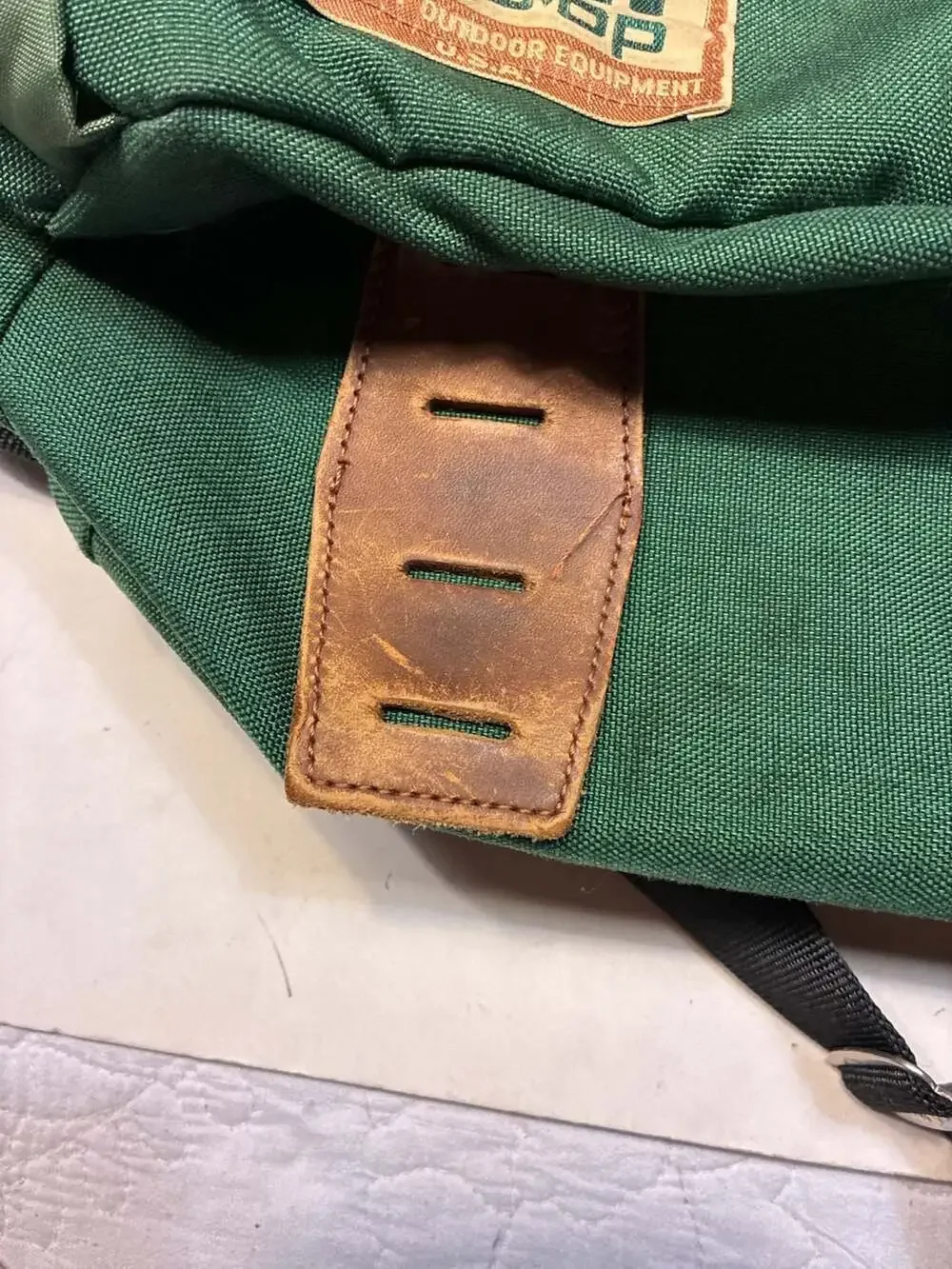 Vintage REI Co-op Green Canvas and Leather Hiking Daypack